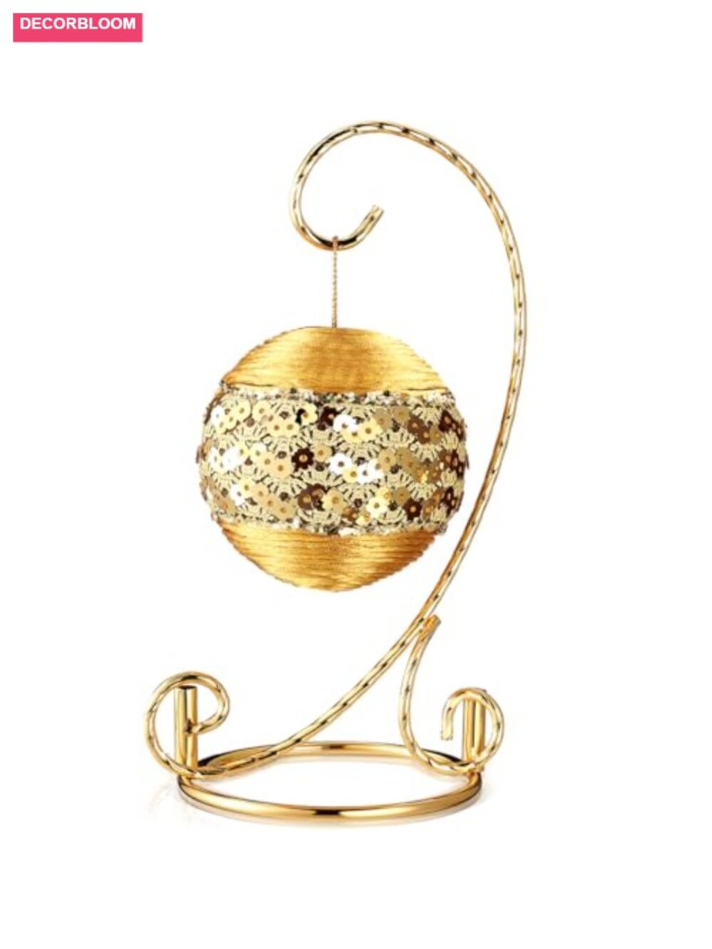 Metal Hanging Ornament Display Stand 7.5" with Hook for Tabletop Decor
